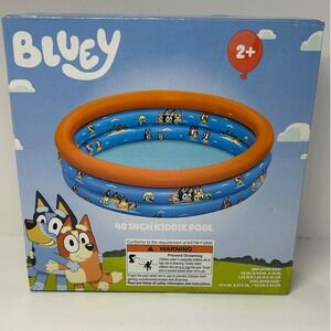 Bluey 40 Inch Kiddie Pool Inflatable 3 Ring Childrens Backyard Summer Fun New